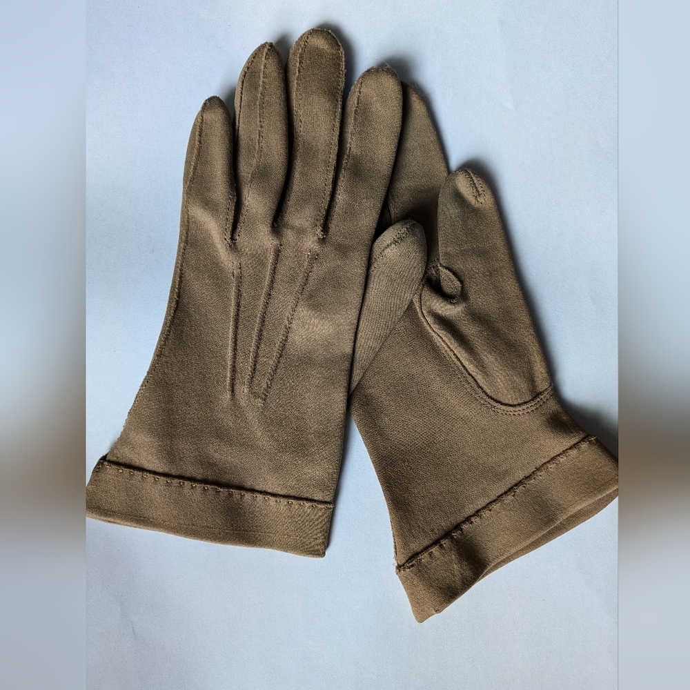 Children's gloves, Vintage brown size 6